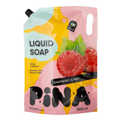 Pina рідке мило дой-пак1500мл Raspberry and mint, шт